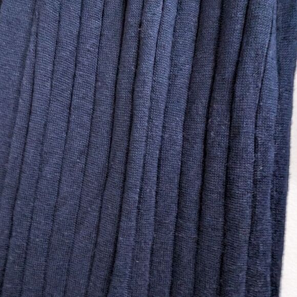 Philosophy navy ribbed long duster cardigan, open front, size L, viscose - Picture 5 of 10